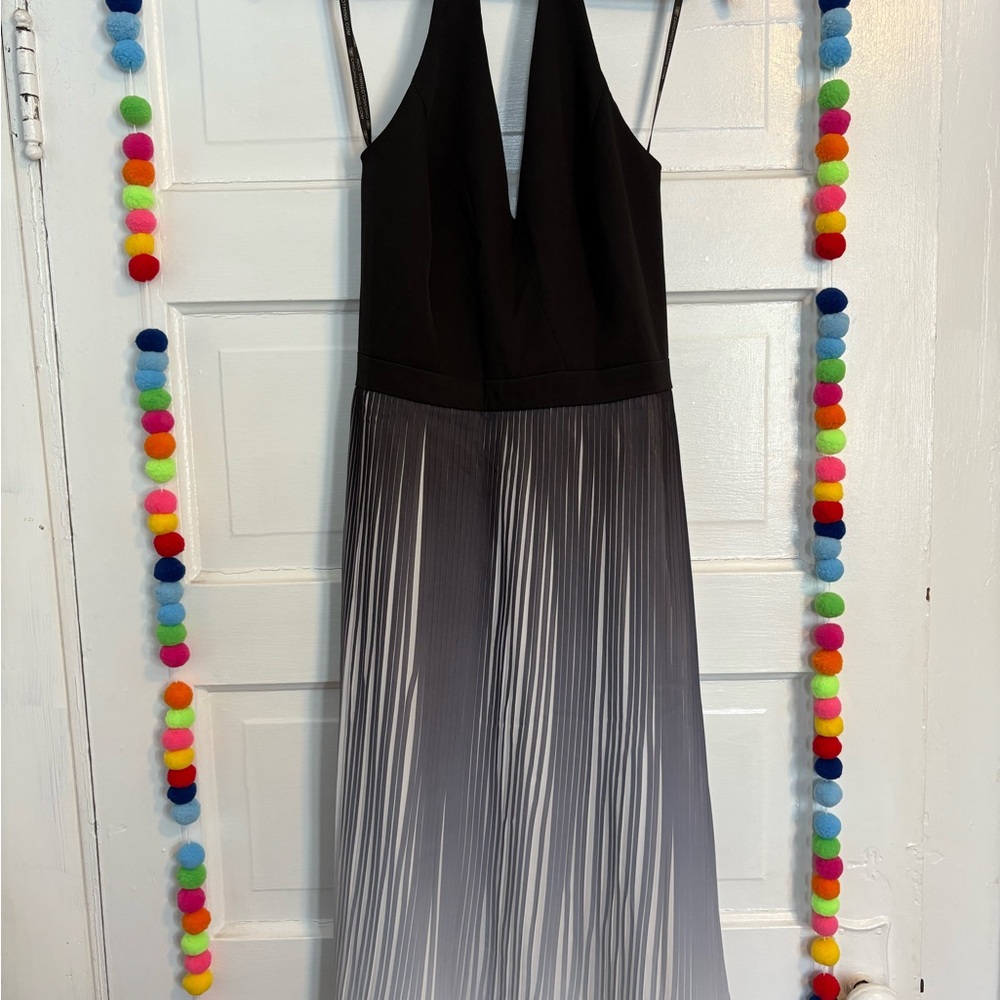 Black and Gray Halter Dress